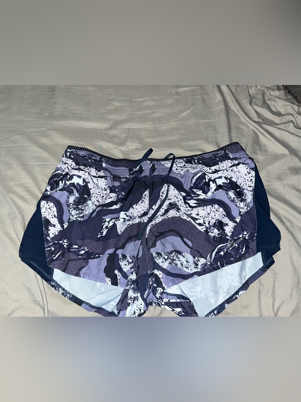 women’s  Purple Marble Print Active Shorts